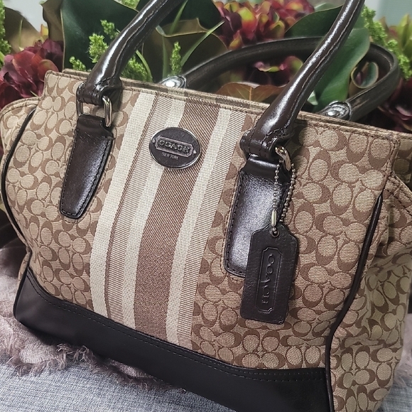 Coach Brown and Black Satchel - Picture 3 of 11